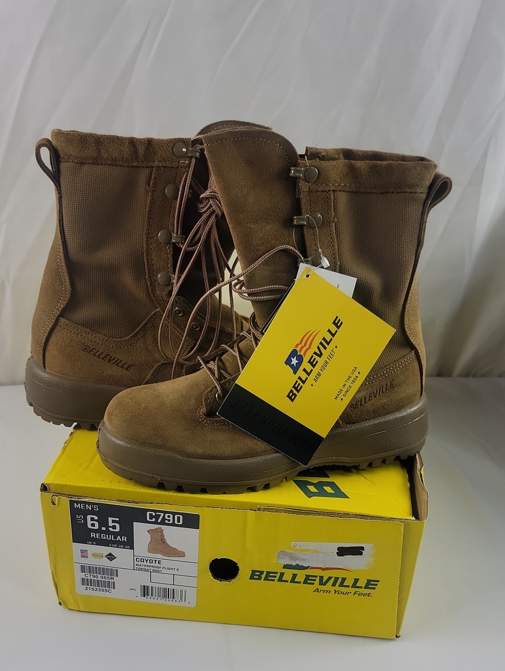C790 Belleville Coyote Brown Lace-Up Tactical Boots 6.5 Mens Regular/ 8.5 Women